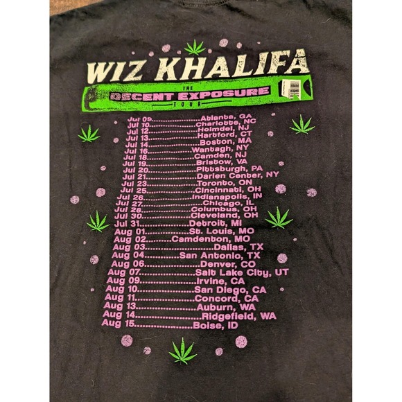 Wiz Khalifa Decent Exposure Tour‎ Shirt Adult M Rap Hip Hop Concert Tee Black - Picture 5 of 7
